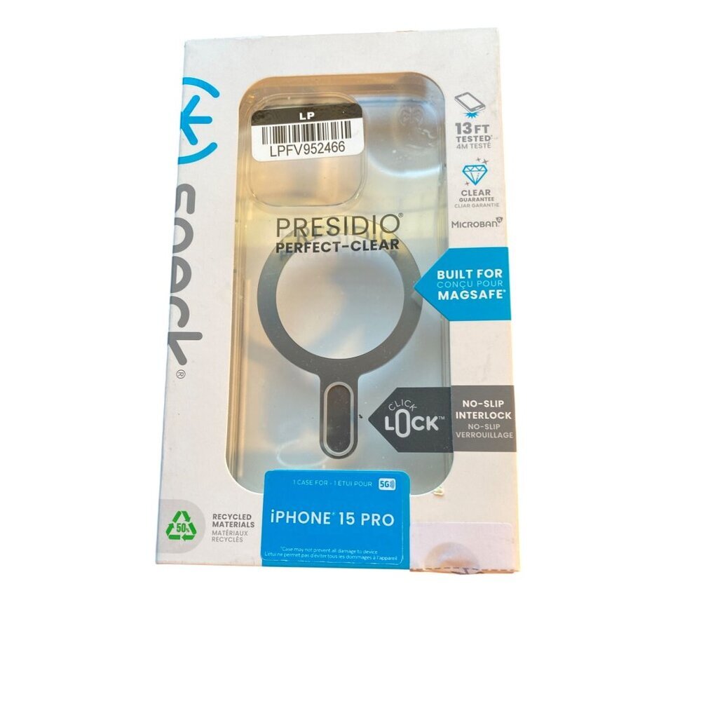 Speck Presidio Perfect-Clear Case For iPhone 15 Pro  13FT Drop Tested  Magsafe C